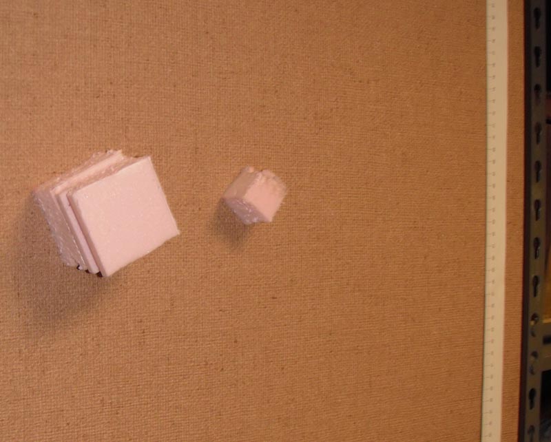 2 inch cube stuck to wall